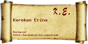 Kerekes Erina névjegykártya